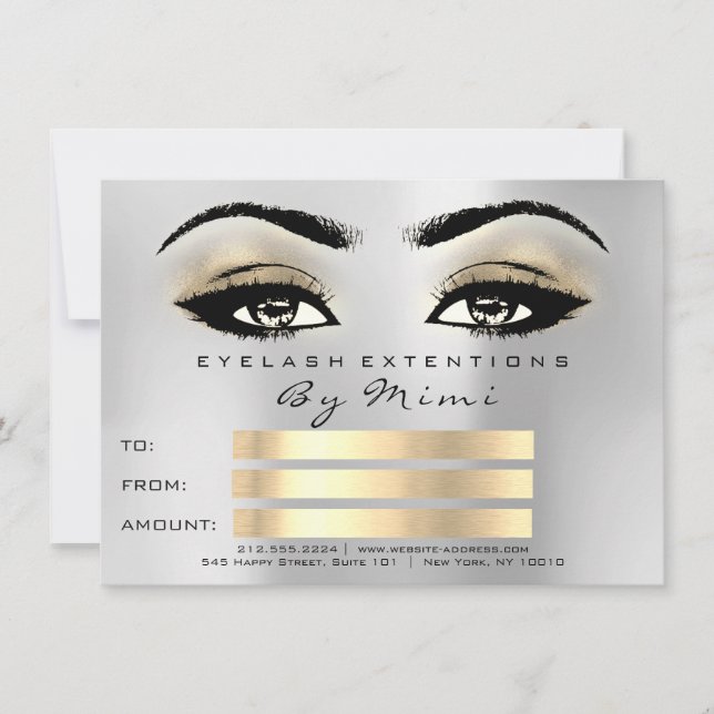 Carte Microblading Lashes Maquillage Artiste certificat  (Devant)
