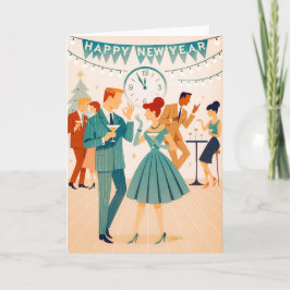 Carte Mid Century Bonne Année La Danse Martini