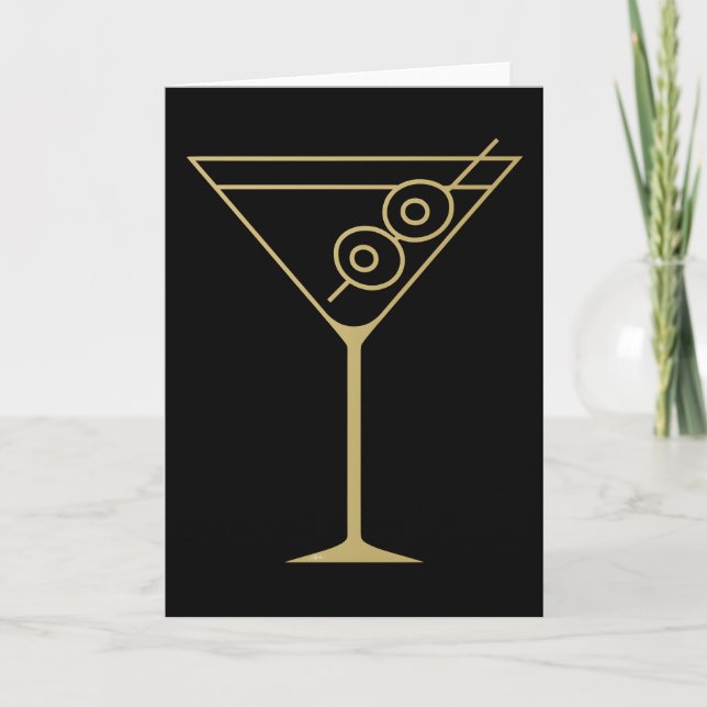 Carte Mid Century Modern Gold 2 Olive Martini (Devant)