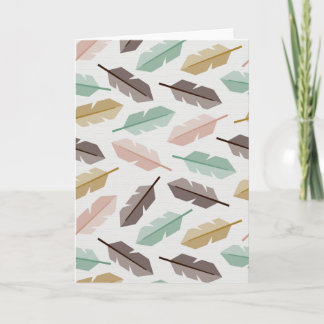 Carte Mid-Century Modern Retro Feathers Greeting Cards