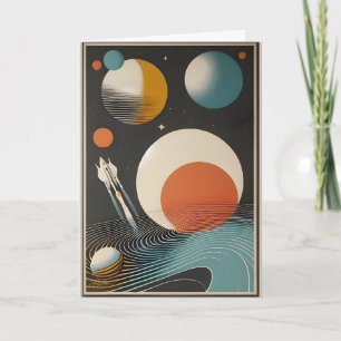 Carte Mid Century Space Age Art Galaxy Waves