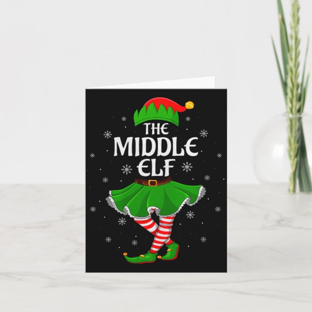 Carte Middle Elf Christmas Family Girls Women Elf Squad  (Devant)