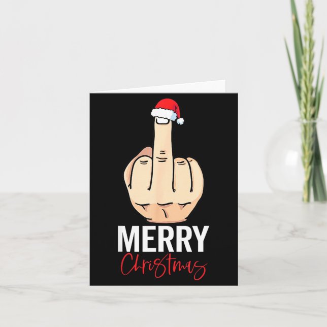 Carte Middle Finger Merry Christmas  (Devant)
