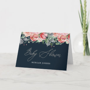Carte Midnight Bloom Floral Baby shower merci