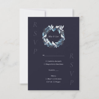 Carte Midnight Blue and Wreath / Boda Azul y Corona