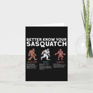 Carte Mieux Connaître Votre Sasquatch Bigfoot Yeti Yowie