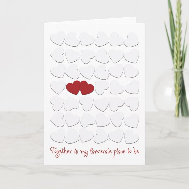 Carte Mignon 2 coeurs pour la Saint-Valentin (Devant)