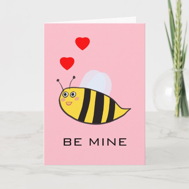 Carte Mignon Adorable Drôle Abeille Mien Amour Pun (Devant)