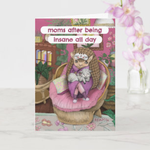 Carte Mignon Armadillo Rose Maternité Mème Fête des Mère