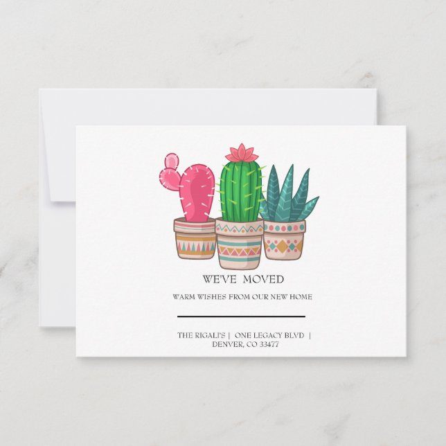 Carte mignon Cactus déménagement à domicile (Devant)
