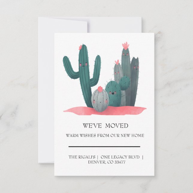 Carte mignon Cactus déménagement à domicile (Devant)