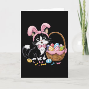 Carte Mignon Chat de Pâques Lapin Avec Biscuit Drôle Kit