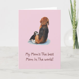Carte Mignon chiot beagle câlinant avec un verset pour m