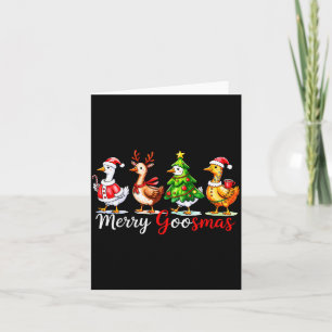 Carte Mignon Drôle Joyeux Goosmas Drôle Oie Renne Chaud 