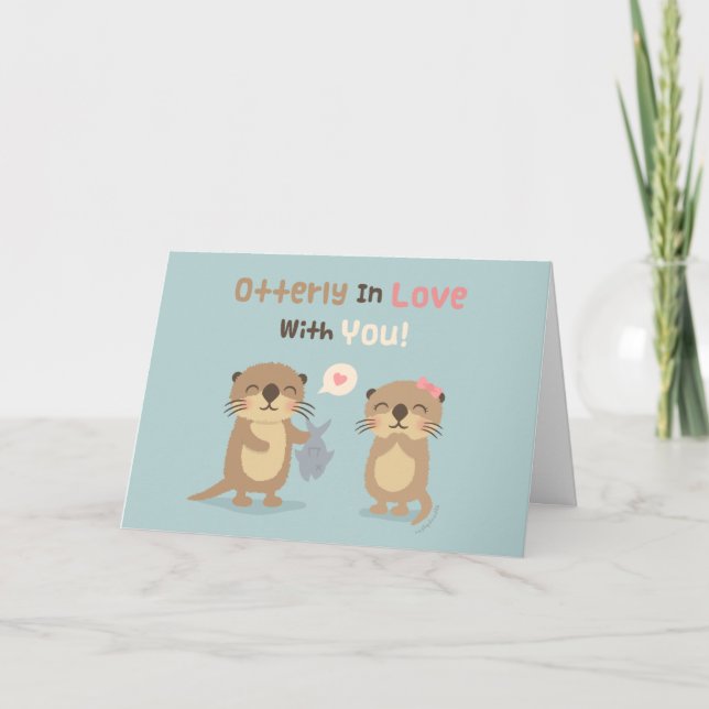 Carte Mignon Drôle Totalement Amoureux De Toi Jeu De Mot (Devant)