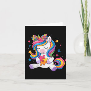 Carte Mignon Éveil à l'Autisme Fille Toddler Arc Licorne
