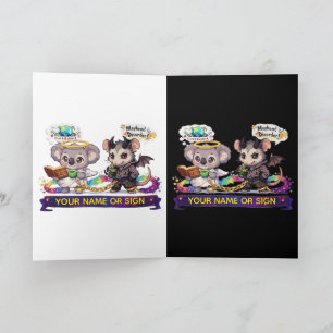 Carte Mignon Koala Ange et Opossum du Chaos - Amour et P
