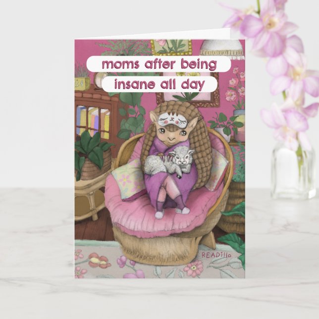 Carte Mignon Memé de la maternité du tatou rose Fête des (Orchidée)
