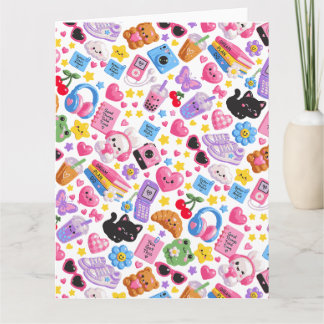 Carte Mignon motif esthétique Kawaii Y2K sans couture –