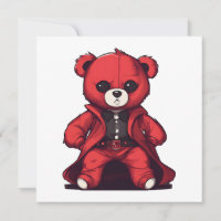 Mignon ours en peluche rouge garçon
