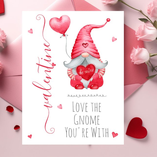 Carte Mignon Valentine Aimez le Gnome Avec (Créateur téléchargé)