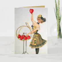 mignon vintage Valentine lady ajouter un sentiment
