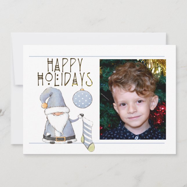 Carte Mignonne 1 Photo JEUX DE VACANCES Père Noël Gnome  (Devant)