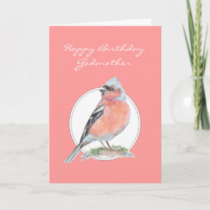 Carte Mignonne Chaffinch, Joyeuse mère d'anniversaire