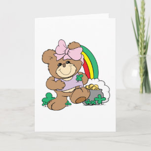 Carte mignonne chance de la jeune fille irlandaise en pe
