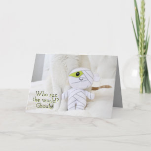 Carte Mignonne Chat Qui Dirige Le Monde ? Gouls ! Hallow