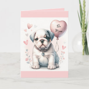 Carte Mignonne Chien Chien à Chien à Chien à Manger Pink