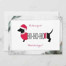 Carte Mignonne Dachshund Chien de Noël J'ai été bonne ca