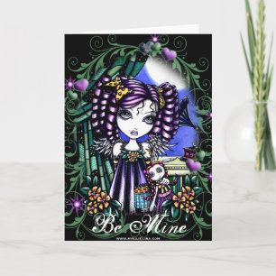 Carte mignonne d'ange de poupée de chiffon de