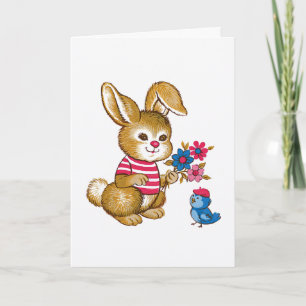 Carte mignonne d'anniversaire de enfant de lapin