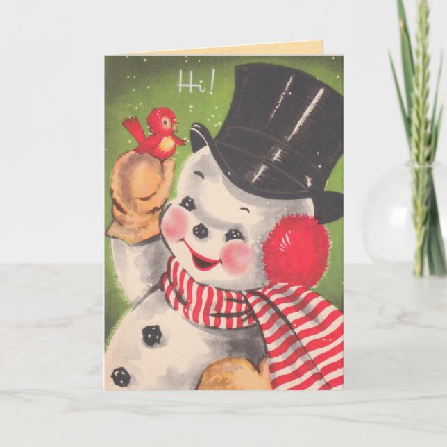 Carte mignonne de bonhomme de neige (Devant)