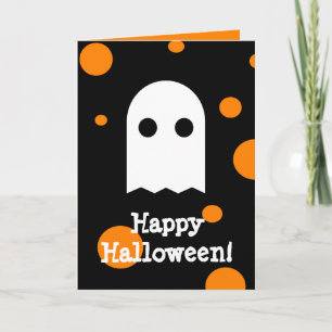 Carte mignonne de Halloween de fantôme pour des