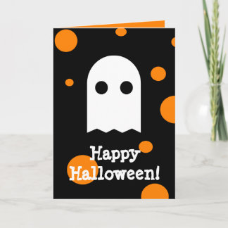 Carte mignonne de Halloween de fantôme pour des