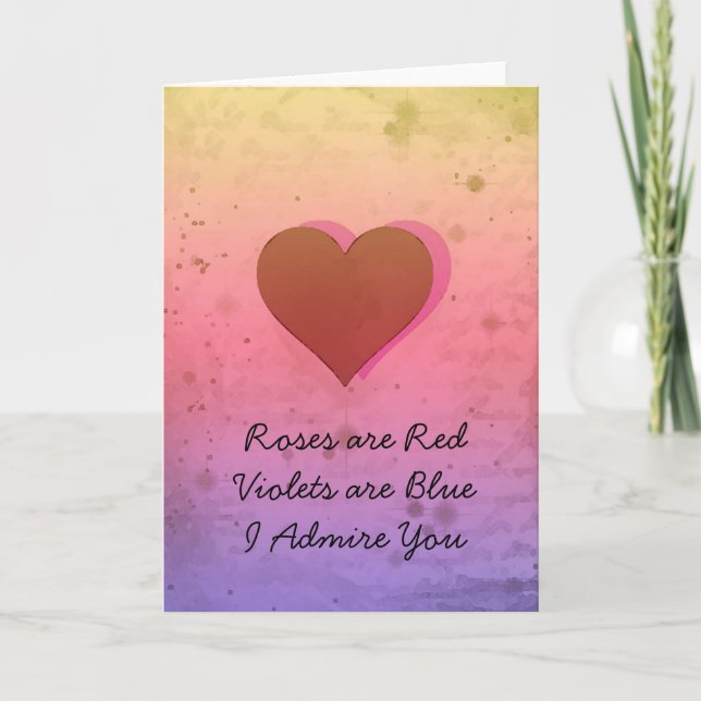 Carte mignonne de jour de Valentines de coeur (Devant)