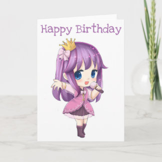 Carte mignonne de joyeux anniversaire de chanteur