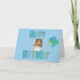 Carte mignonne de joyeux anniversaire de chien de