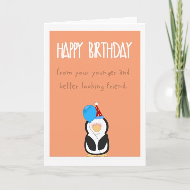 Carte mignonne de joyeux anniversaire de pingouin (Devant)