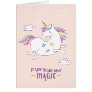 Carte mignonne de licorne d'enfants - "faites