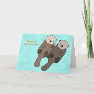 Carte mignonne de loutre je t'aime ma loutre