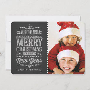 Carte mignonne de modèle photo de tableau de Noël