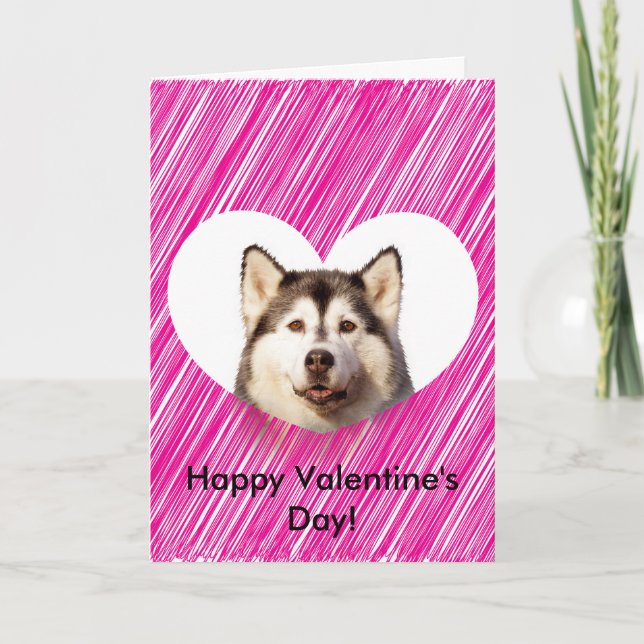 Carte mignonne de Saint-Valentin de coeur de chien (Devant)