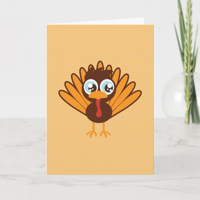 Carte mignonne de thanksgiving de la Turquie (Devant)