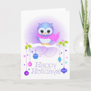 Carte mignonne de vacances de hibou