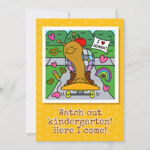 Carte Mignonne Escargot Surveillez Le Jardin D'Enfants D
