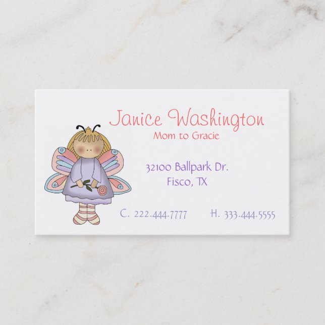 Carte mignonne féerique de maman de fleur (Devant)