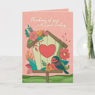 Carte Mignonne Fleurs d'Oiseaux Carte de Fête des 